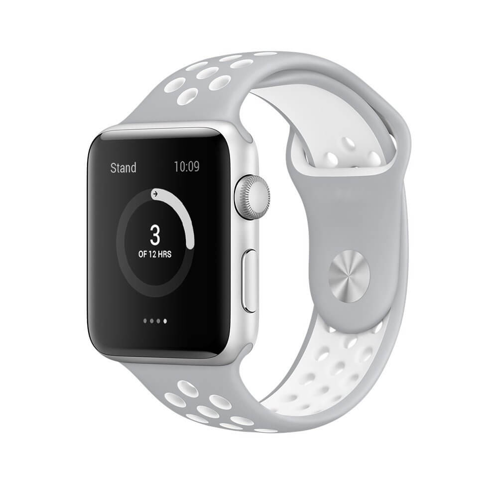 Apple Watch Sports Rem – Grå/Hvid (38/40 mm)