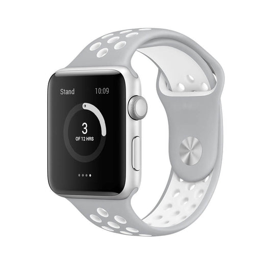 Apple Watch Sports Rem – Grå/Hvid (42/44 mm)