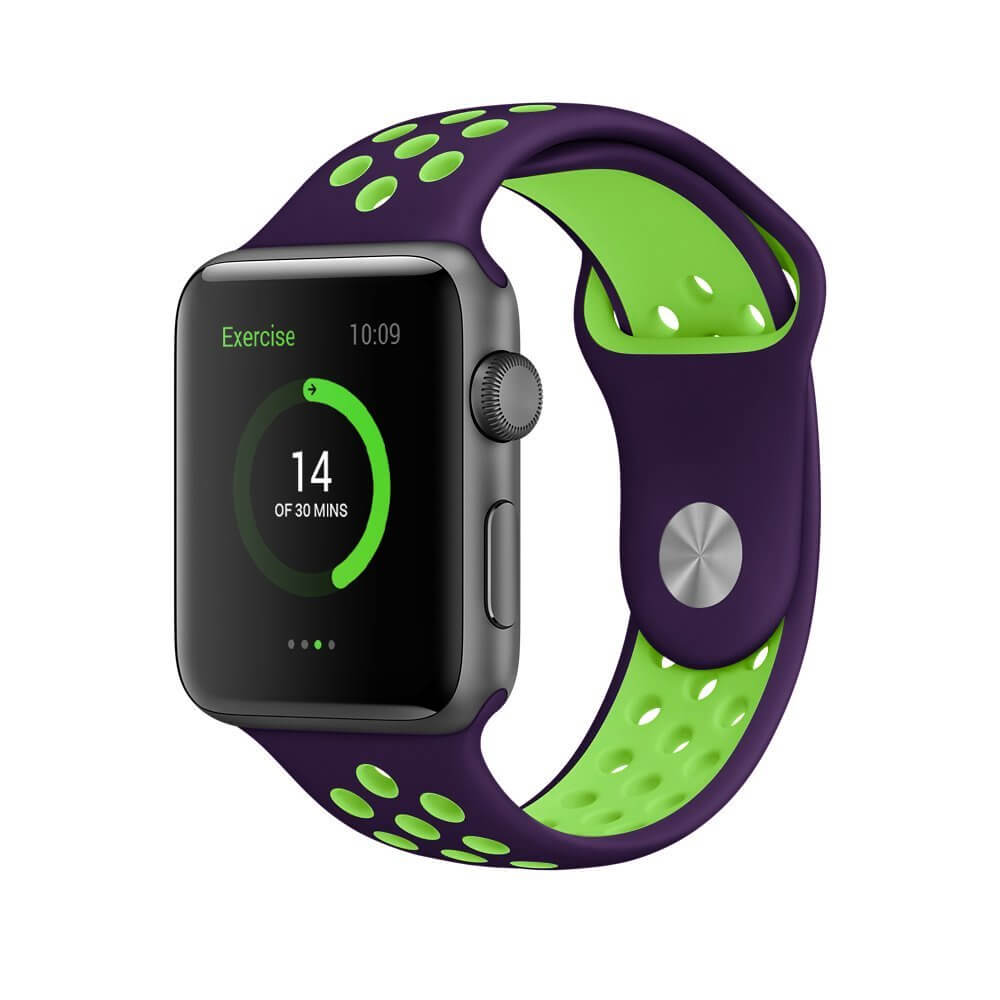 Apple Watch Sports Rem – Lilla/Grøn (42/44 mm)