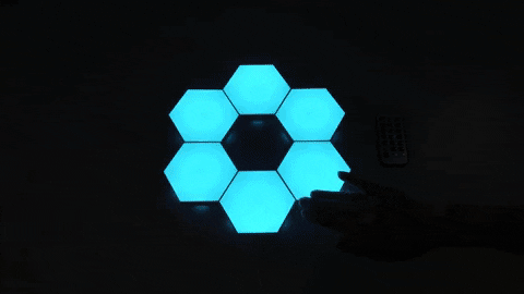 Appstyret Hexagon LED (6 Moduler) incl fjernbetjening