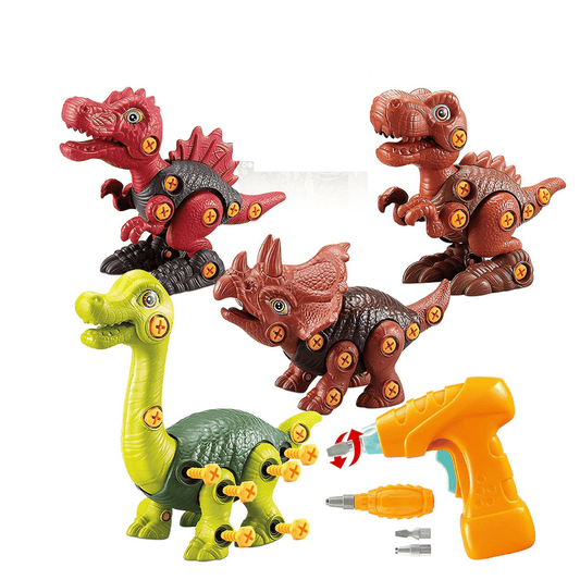 Dinosaur Børne Byggesæt med hele 4 forskellige dinoer!