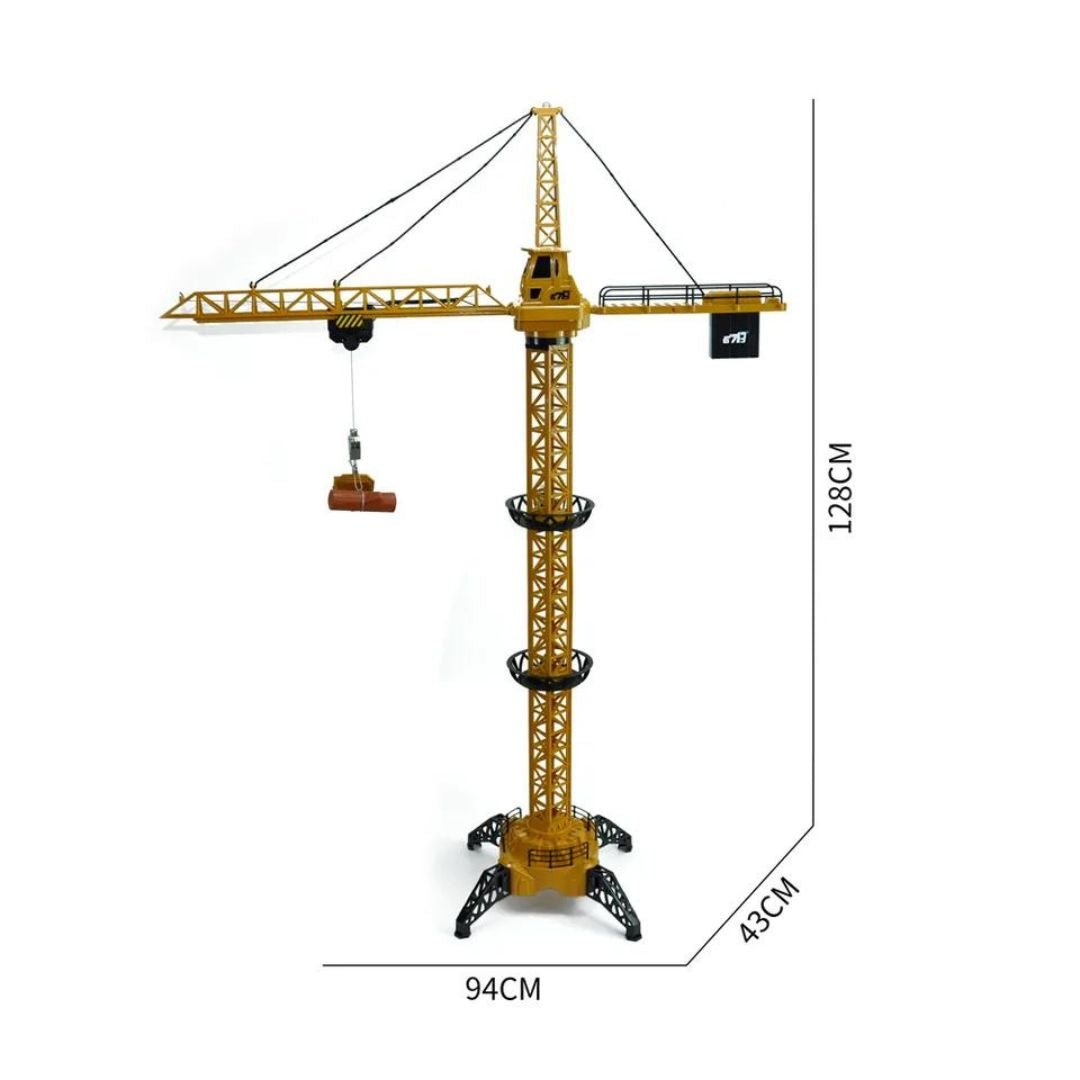 Fjernstyret XXL Kran 128CM høj, hjelm og controller medfølger!