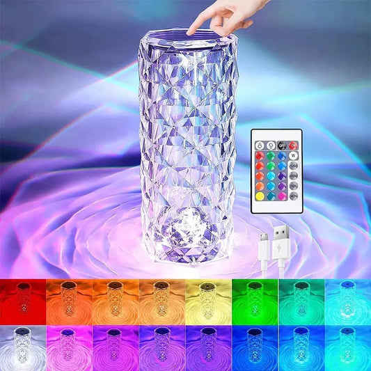 Premium edition Krystal lampe m/Touch funktion og 16 farver!
