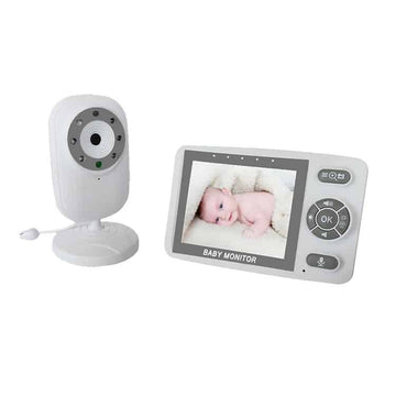 Premium Trådløs Baby Monitor med indbygget kamera, 3,5" skærm, thermometer, højtaler, mikrofon