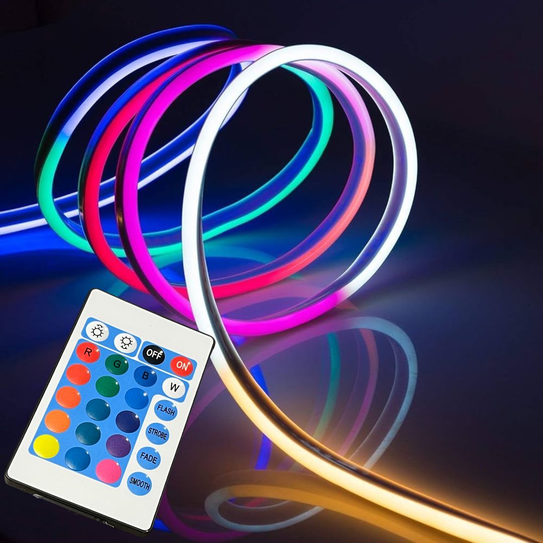 RGB Neon Strip - 5 meter - med fjernbetjening