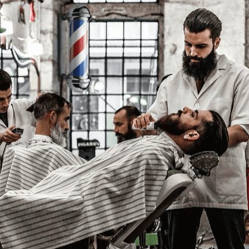 Skinfade Barbershop Pole 85 Cm høj - Roterende Skilt til Barberer og frisører