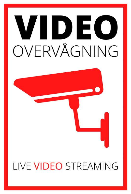 Video overvågning klistermærker - 4 stk - kraftig holdbarhed